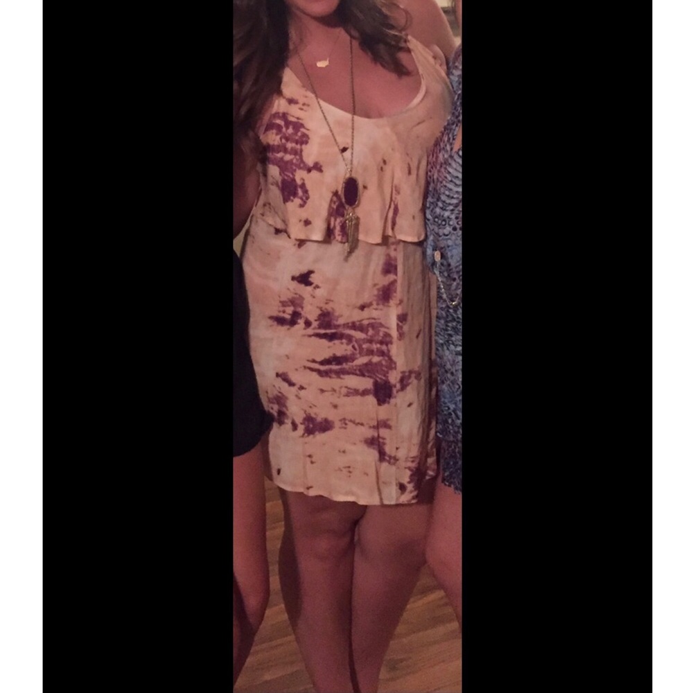 Tie dye cross back tie tunic